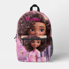 Mochila Impresa Muñeca negra personalizada a cuadros