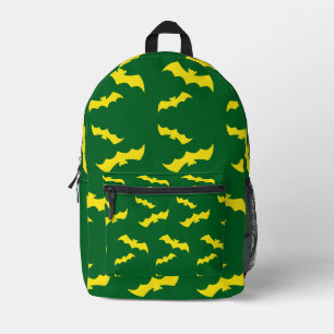 Mochila Impresa Murciélagos amarillos voladores de Halloween
