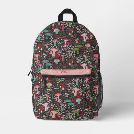 Mochila Impresa Mushroom retro rosado