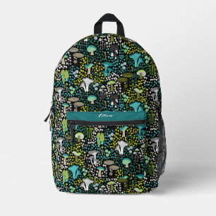 Mochila Impresa Mushroom retro verde azulado