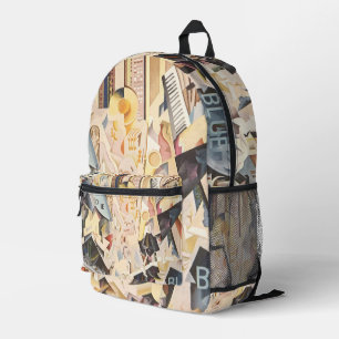 Mochila Impresa Música antigua, jazz Art Déco, Rapsodia en azul
