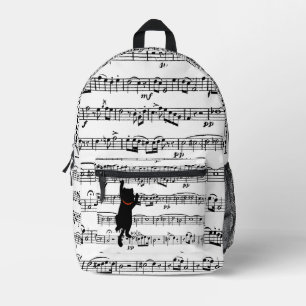 Mochila Impresa Música Cat On Sheet