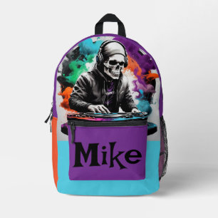 Mochila Impresa Música Dj Skeleton