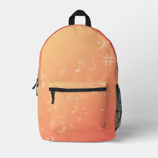 Mochila Impresa Música Peach (Anverso)