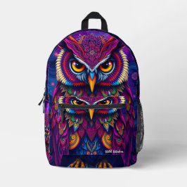Mochila Impresa Mystic Owl Spirit Backpack - Wisdom & Magic Design