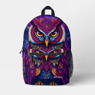 Mochila Impresa Mystic Owl Spirit Backpack - Wisdom & Magic Design