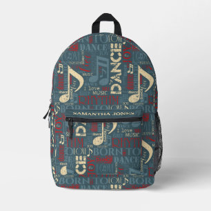 Mochila Impresa Nacido en Dance Blue/Red/Gold ID277