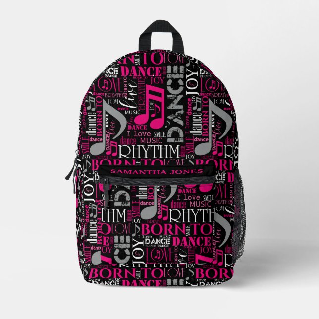 Mochila Impresa Nacido en Dance Pink ID277 (Anverso)