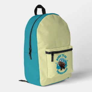 Mochila Impresa Nacido para ser bebé de mamut lobo prehistórico