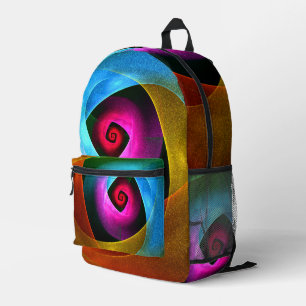 Mochila Impresa Naranja azul Patrón de arte de resumen moderno ros