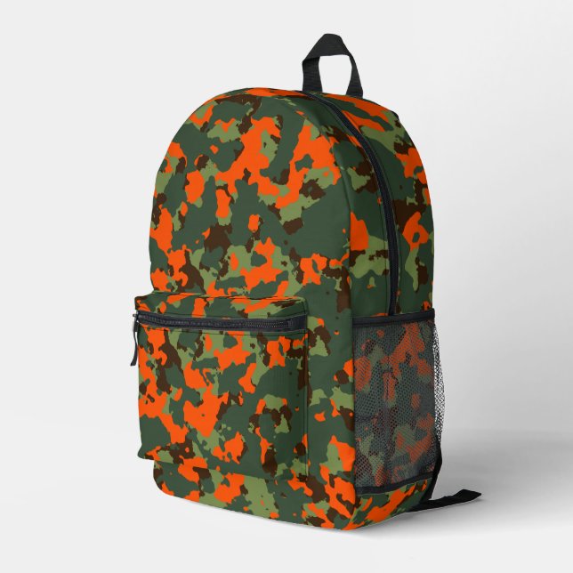 Mochila Impresa Naranja Camo de Forest Green Blaze (Esquina derecha trasera )