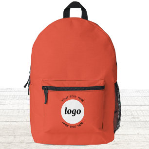 Mochila Impresa Naranja comercial de promoción de texto con logoti