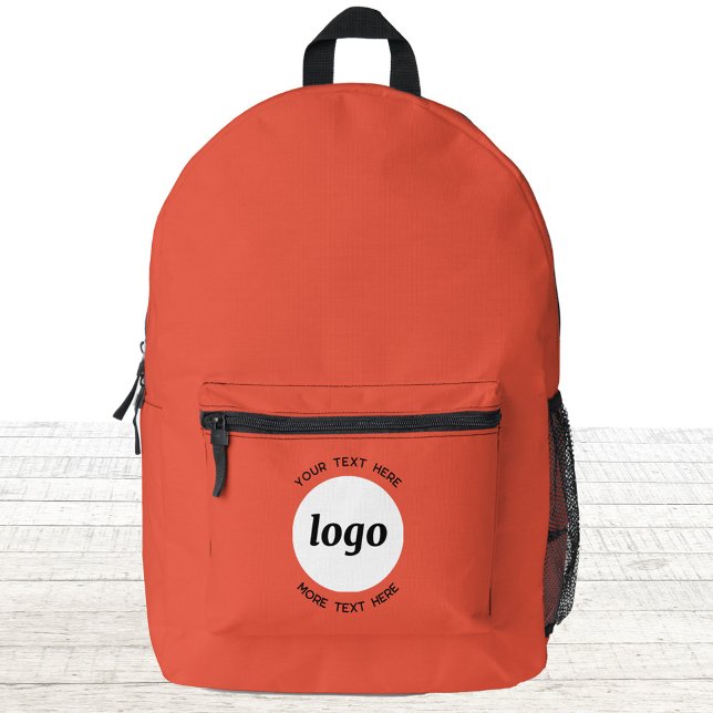 Mochila Impresa Naranja comercial de promoción de texto con logoti (Logo with custom text business promotional branding backpack)
