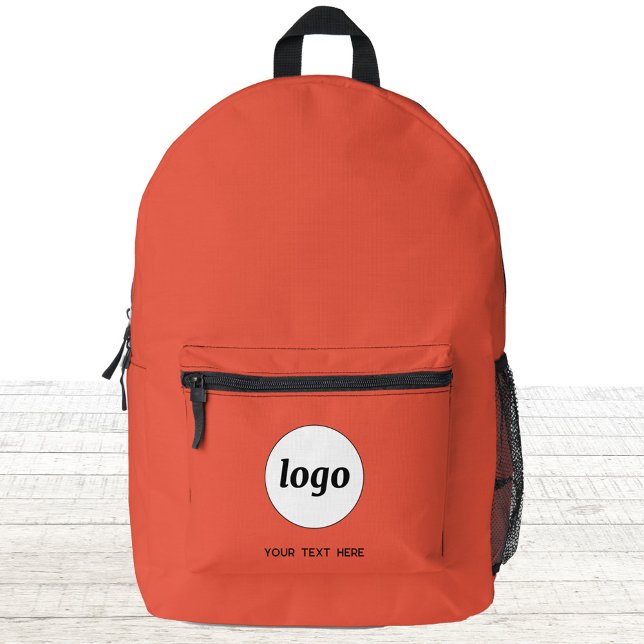 Mochila Impresa Naranja comercial de promoción de texto con logoti (Logo with custom text business promotional branding backpack)