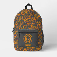 Naranja con estampado de bitcoin y personalizada e