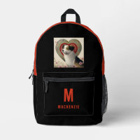 Naranja de fotografía de perro personalizado Monog