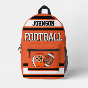 Mochila Impresa Naranja de fútbol - Editable