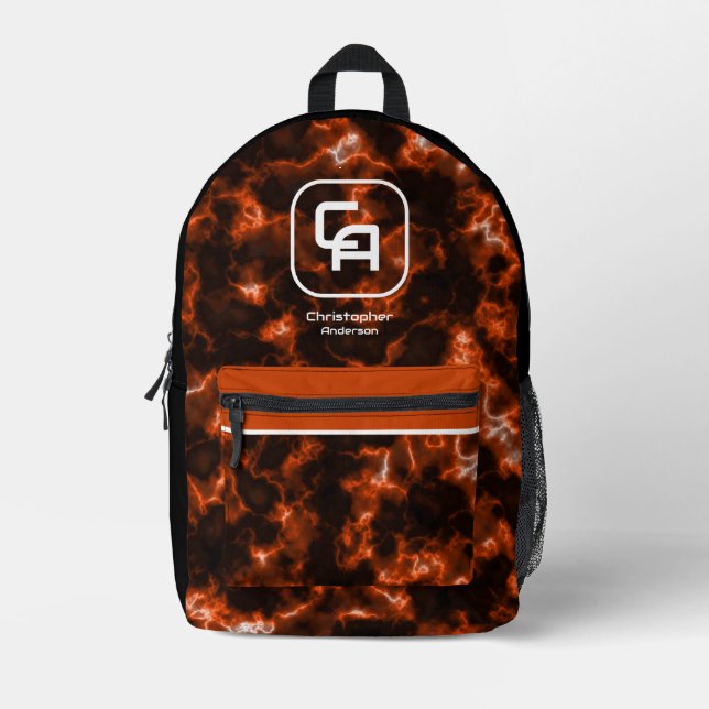 Mochila Impresa Naranja de monograma de humo oxidado (Anverso)