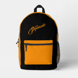 Mochila Impresa Naranja de Princeton sólido con nombre