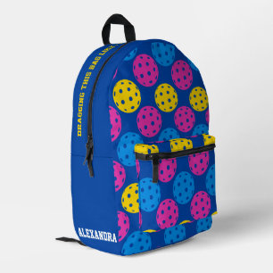 Mochila Impresa naranja de texto personalizado y bola de coral
