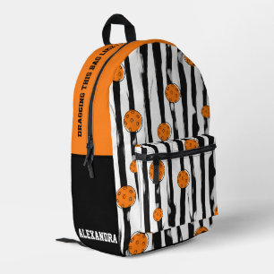 Mochila Impresa naranja de texto personalizado y bola de coral