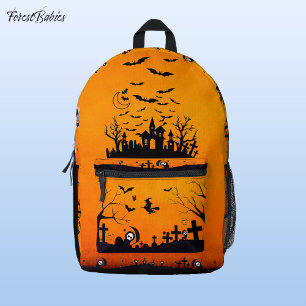 Mochila Impresa Naranja espeluznante Gothic Grim Reaper Graveyard