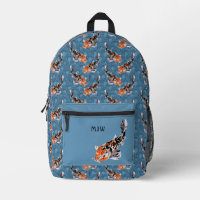 Naranja Koi Fish escribe sobre las olas azules