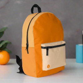 Mochila Impresa Naranja personalizado Nombre inicial Cute Estilo
