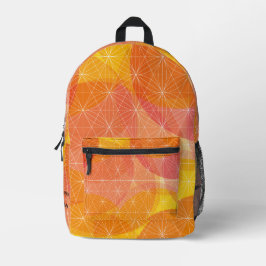 Mochila Impresa Naranja personalizado Patrón geométrico colorido E