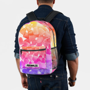 Mochila Impresa Naranja rosa morado goma dulce azúcar Personalizad