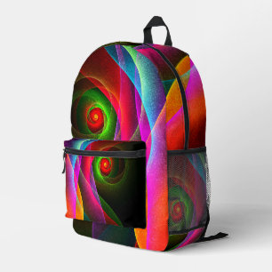 Mochila Impresa Naranja Verde Rojo Patrón de arte abstracto modern