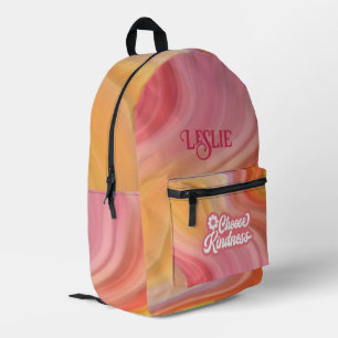 Mochila Impresa Naranja y Raspberry Sherbet - Elegir amabilidad