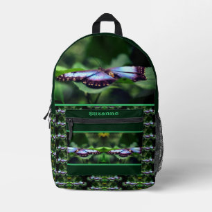 Mochila Impresa Naturaleza de la mariposa azul personalizada