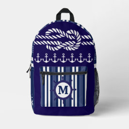 Mochila Impresa Nautical Cruise Ship Monograma Marina Blue Strike