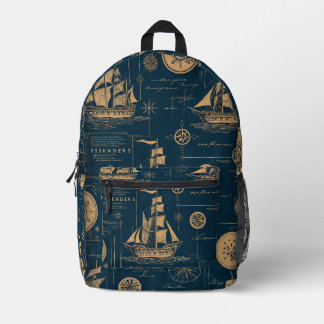 Mochila Impresa Navegador místico - Mapa de vintage y diseño de br