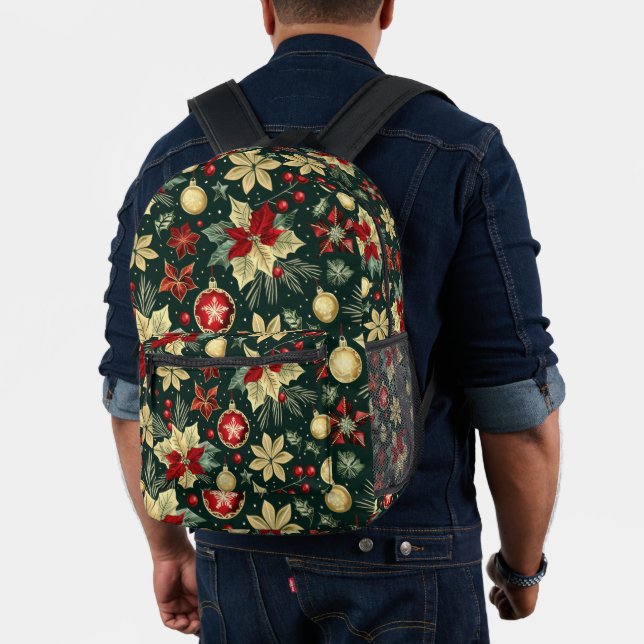 Mochila Impresa Navidades festivos Modelo de poinsettia (Insitu (Modelo))