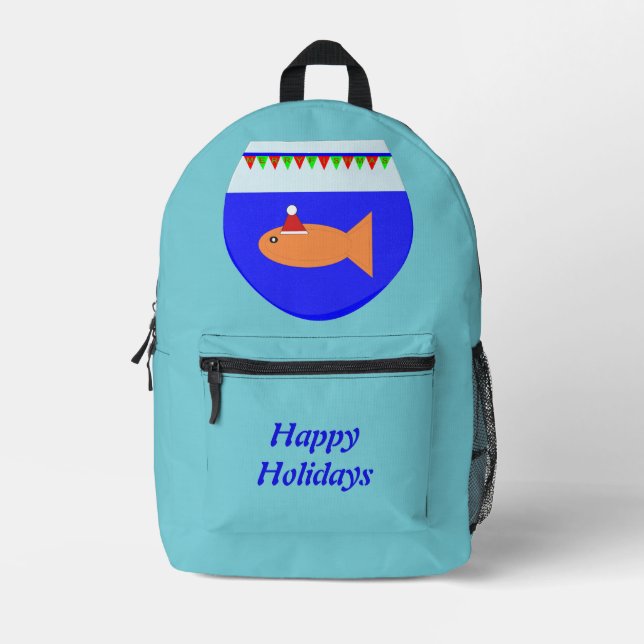 Mochila Impresa Navidades Fiesta Goldfish Personalizado (Anverso)