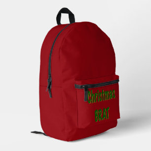 Mochila Impresa Navidades Forman Brat De Oro Verde Sobre Rojo Crim