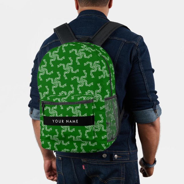 Mochila Impresa Navidades Garland, Green, Your name, Personalize (Insitu (Modelo))