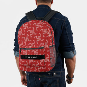 Mochila Impresa Navidades Garland, Red, Tu nombre, Personalizar