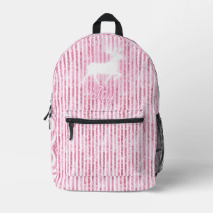 Mochila Impresa Navidades rosas y blancos disfrutan reno