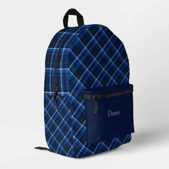 Mochila Impresa Navy and Light Blue Plaid (Esquina izquierda trasera)