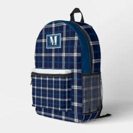 Mochila Impresa Navy and white Tartan Plaid Penn State