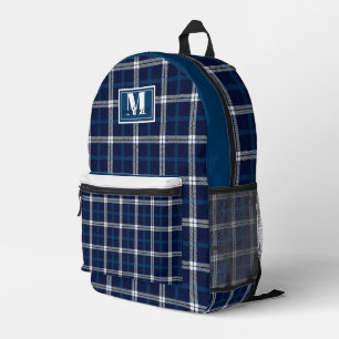 Mochila Impresa Navy and white Tartan Plaid Penn State