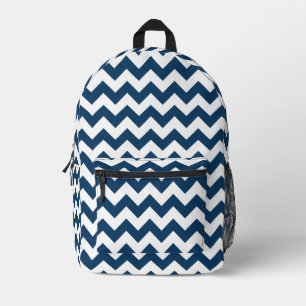 Mochila Impresa Navy Zigzag, Navy Chevron, patrón geométrico