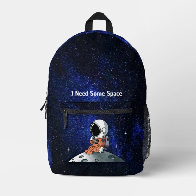 Mochila Impresa Necesita espacio, astronauta, espacial, Personaliz (Anverso)