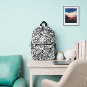 Mochila Impresa Negrita Floral Floral Crazy Mandala