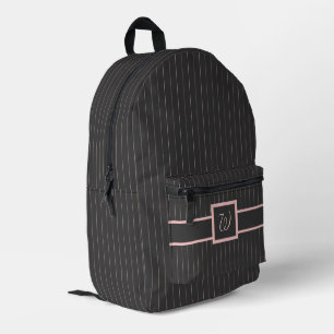 Mochila Impresa Negro con rayas rosadas