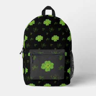 Mochila Impresa Negro trébol de cuatro hojas