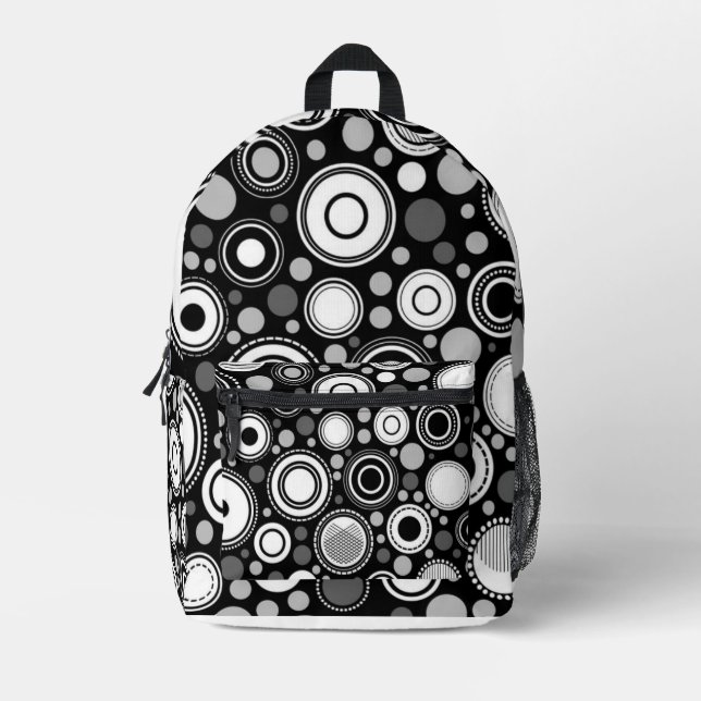 Mochila Impresa Negro y gris (Anverso)